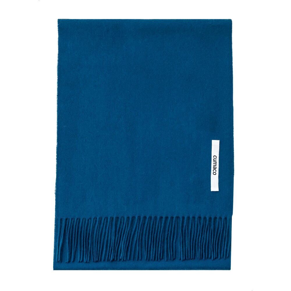 2285 13. Deep Blue Cashmere Scarf Large Thick